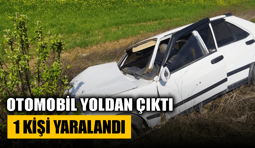 Otomobil yoldan çıktı: 1 kişi yaralandı