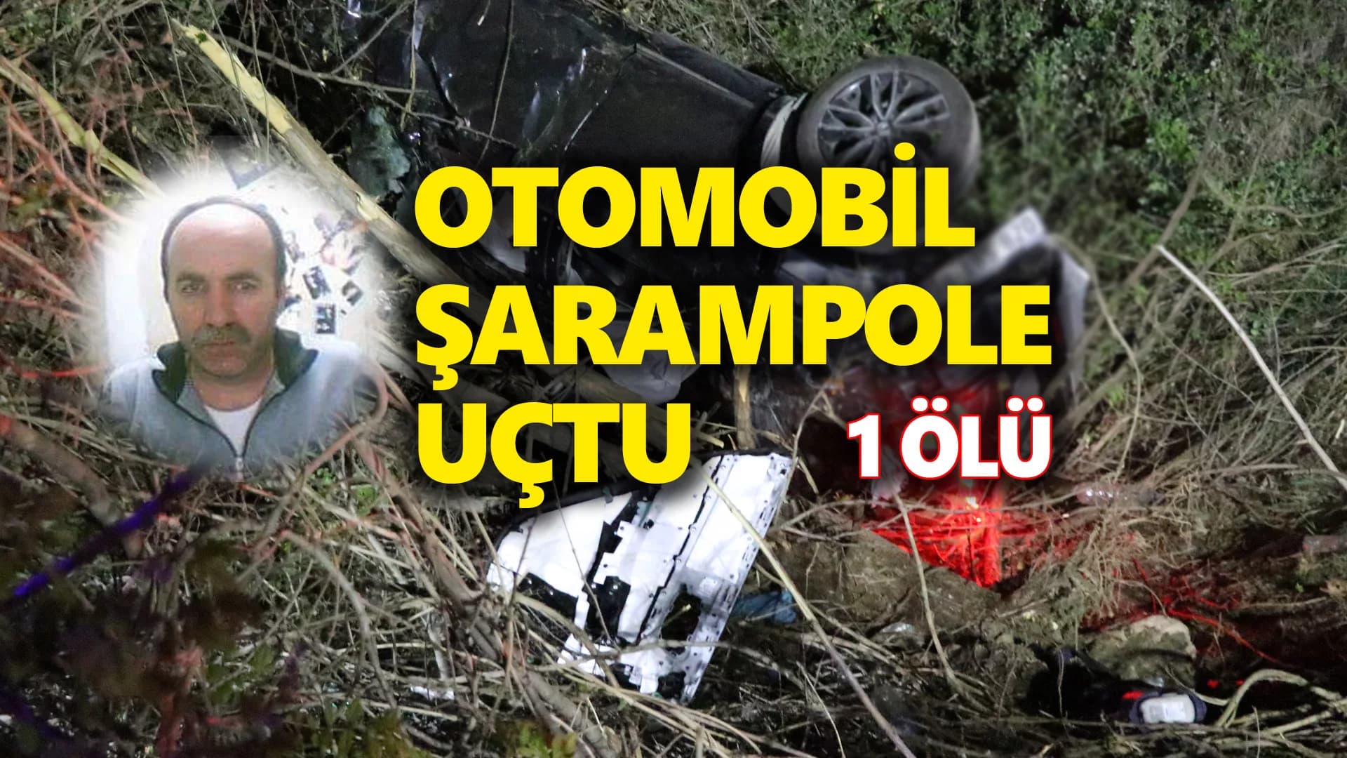 SAFRANBOLU'DA TRAİK KAZASI; OTOMOBİL ŞARAMPOLE YUVARLANDI