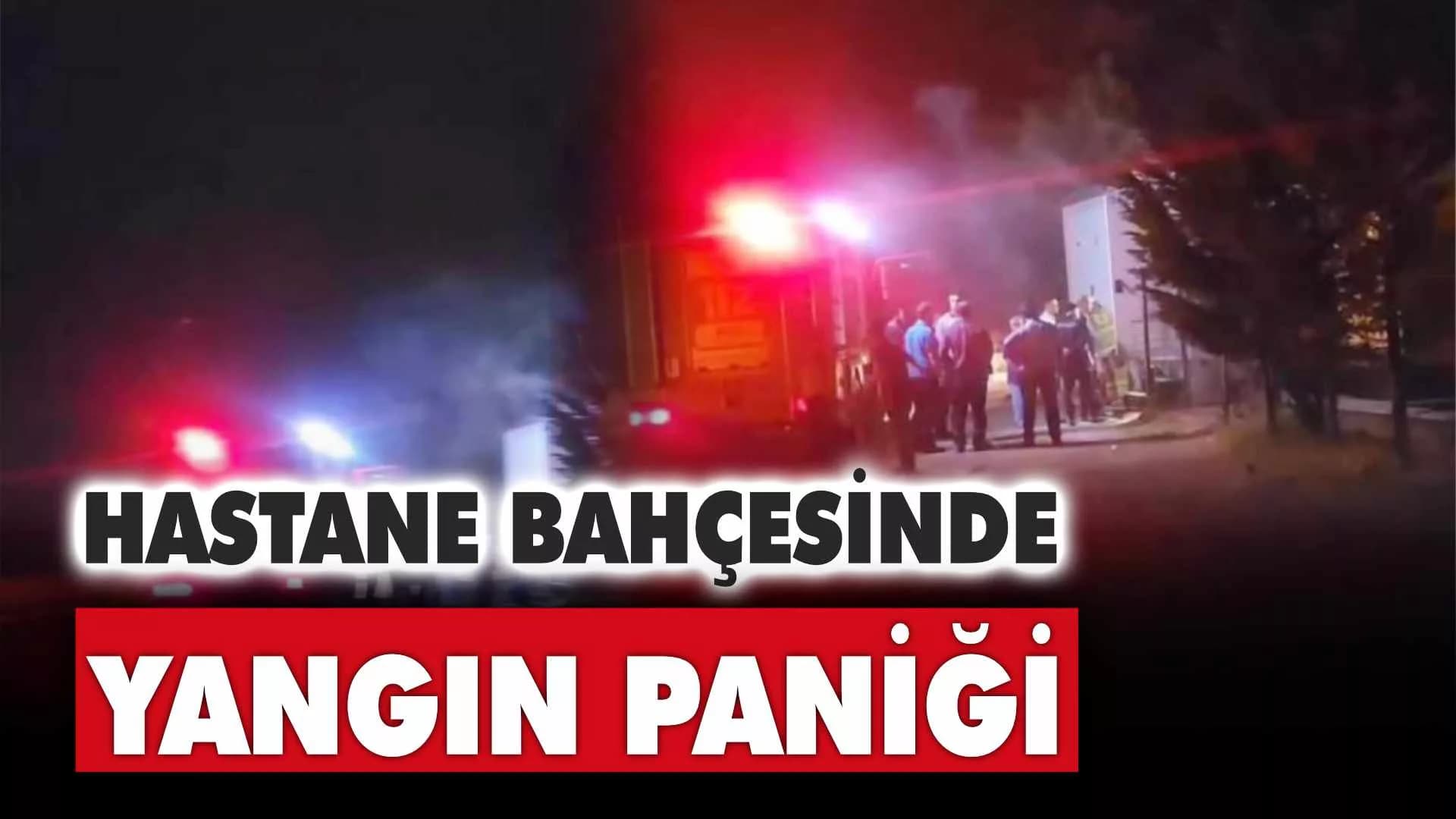 Hastane bahçesindeki trafo yangını paniğe neden oldu
