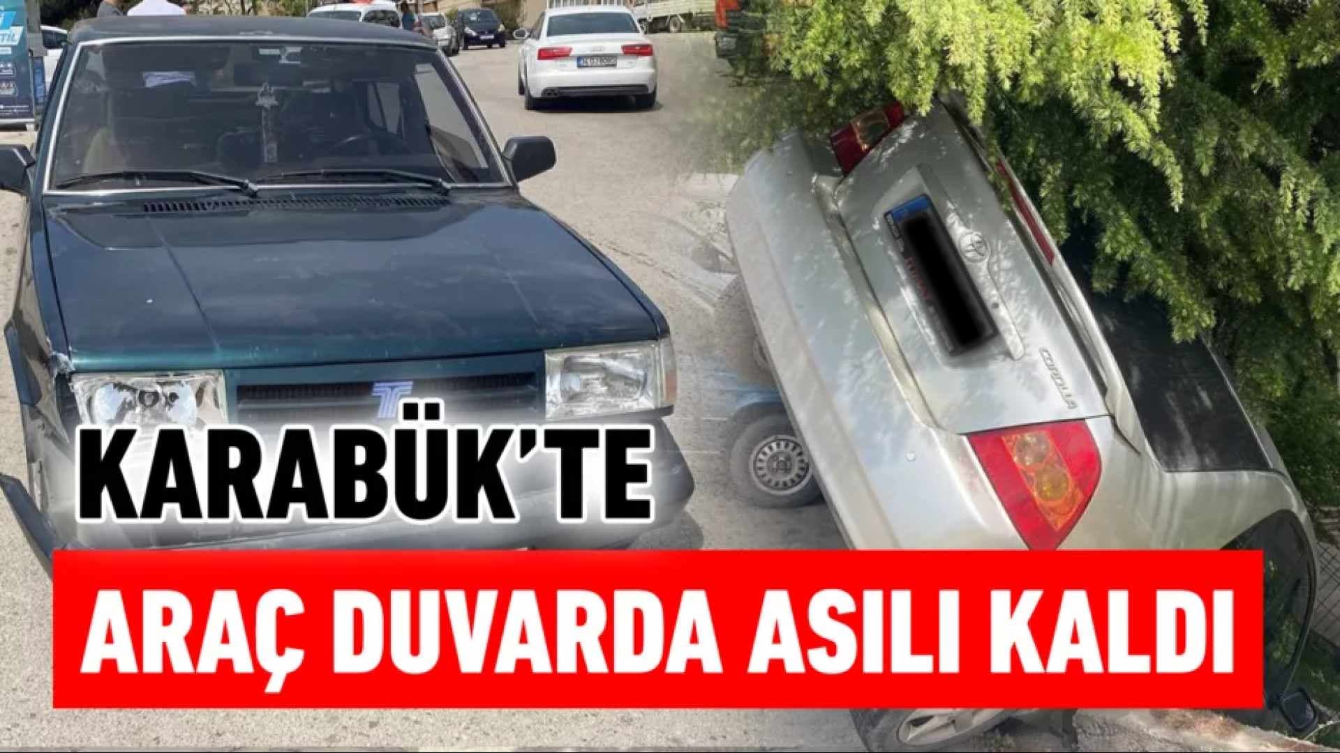 Otomobilin apartman bahçesine düştüğü anlar kamerada