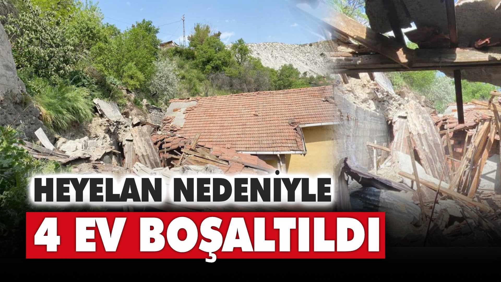 Karabük'te heyelan nedeniyle 4 ev boşaltıldı