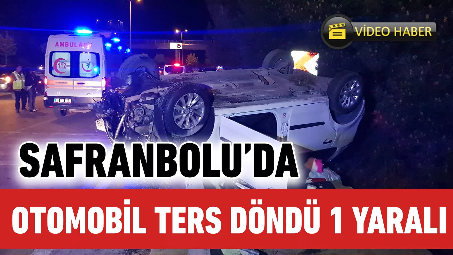 Bariyerlere ve ağaçlara çarpan otomobil ters döndü: 1 yaralı