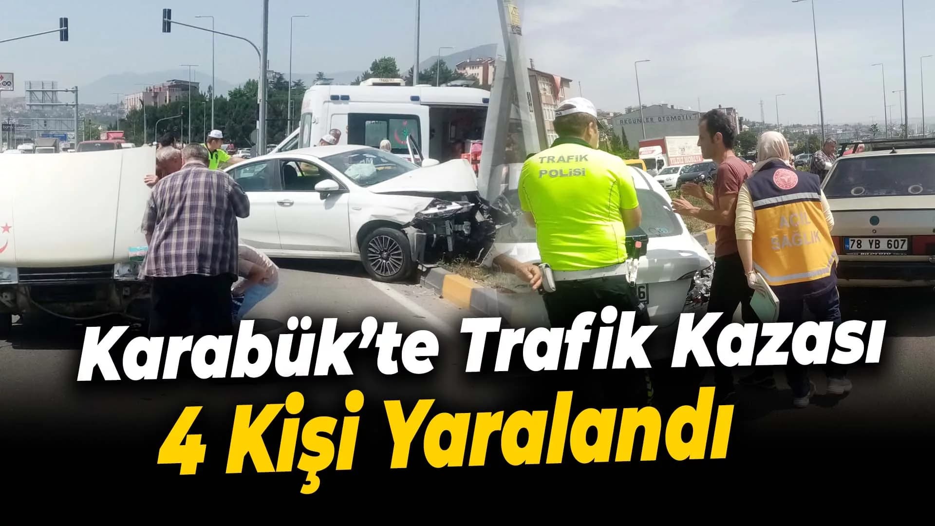 Karabük'te iki otomobilin çarpıştığı kazada 4 kişi yaralandı