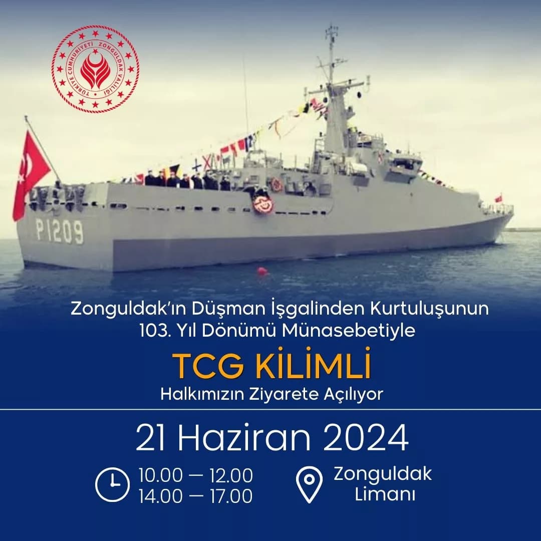 TCG Kilimli Zonguldak’ta ziyarete açılacak