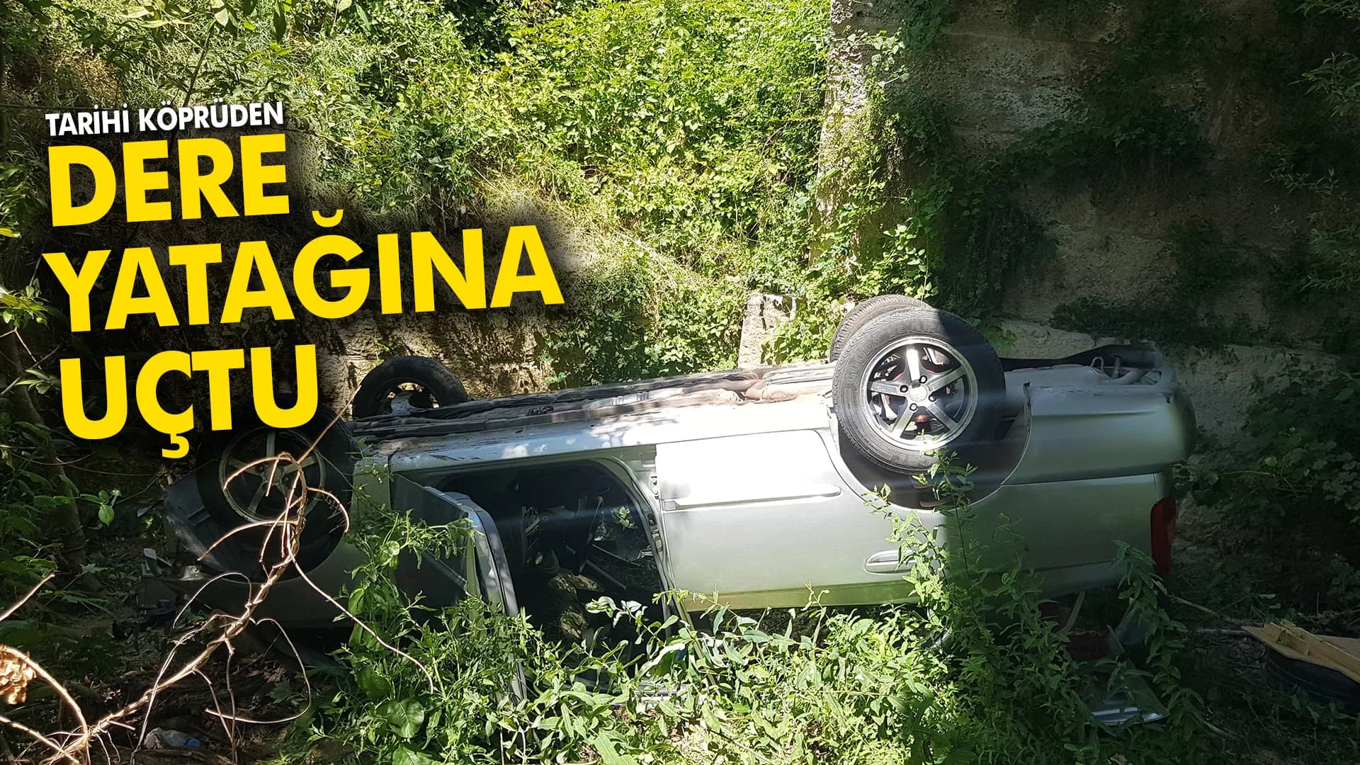 KARABÜK'TE OTOMOLİ DERE YATAĞINA UÇTU