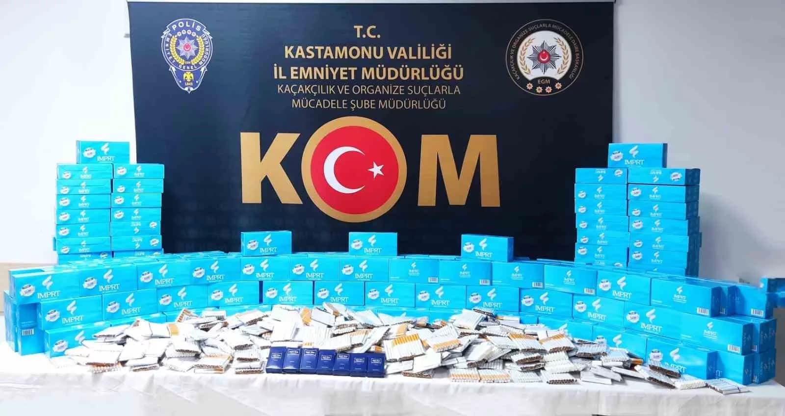 Kastamonu’da 56 bin 400 adet makaron ele geçirildi