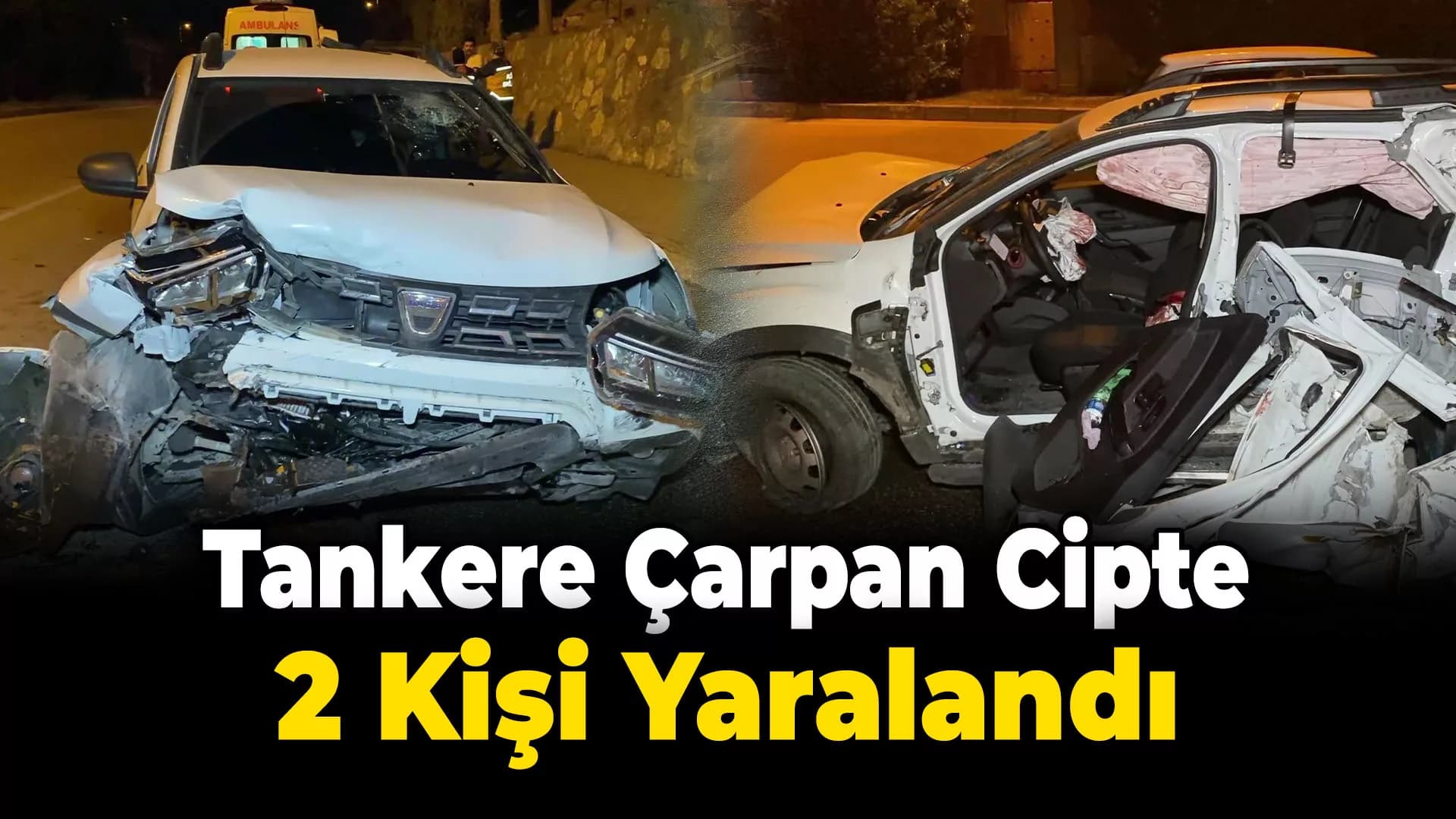 Karabük'te Cip Tankere Çarptı 2 Kişi Yaralandı