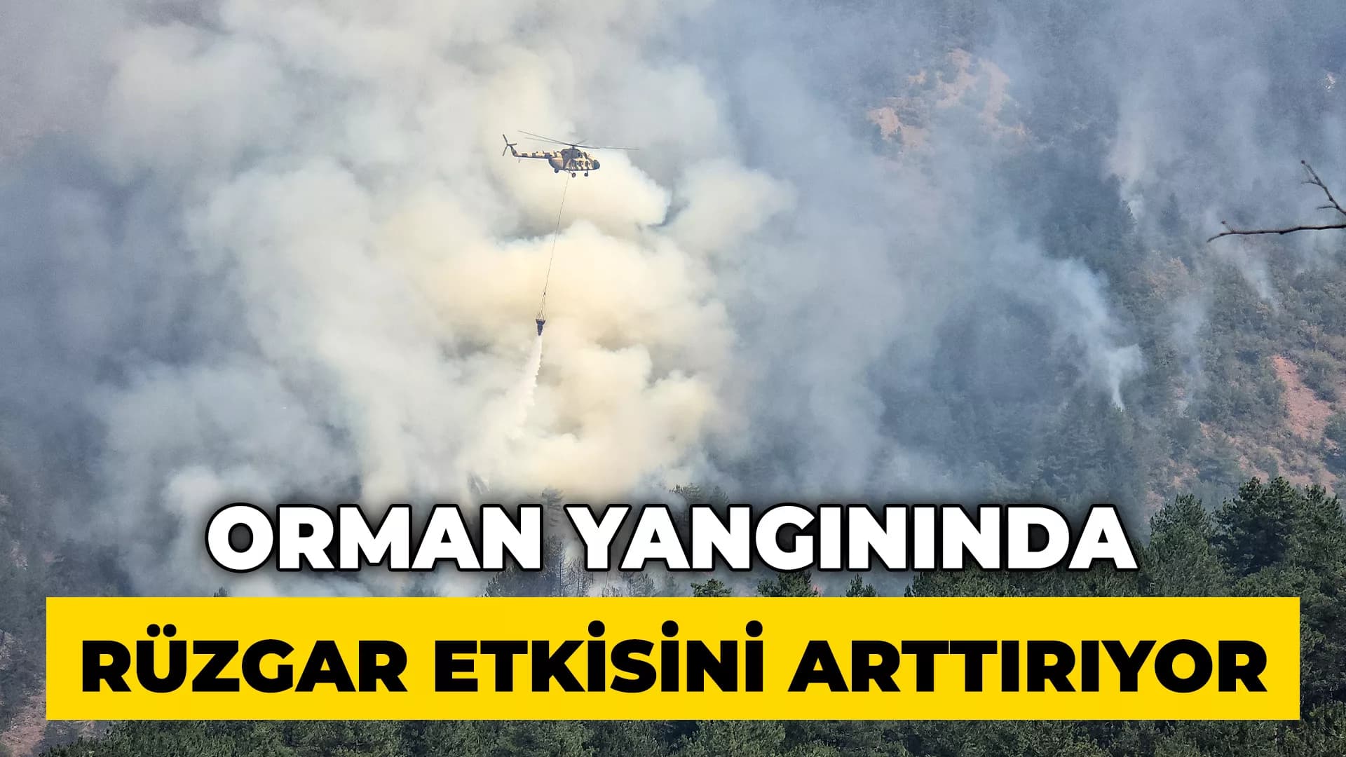 Karabük'teki orman yangınında rüzgar etkisini artırıyor