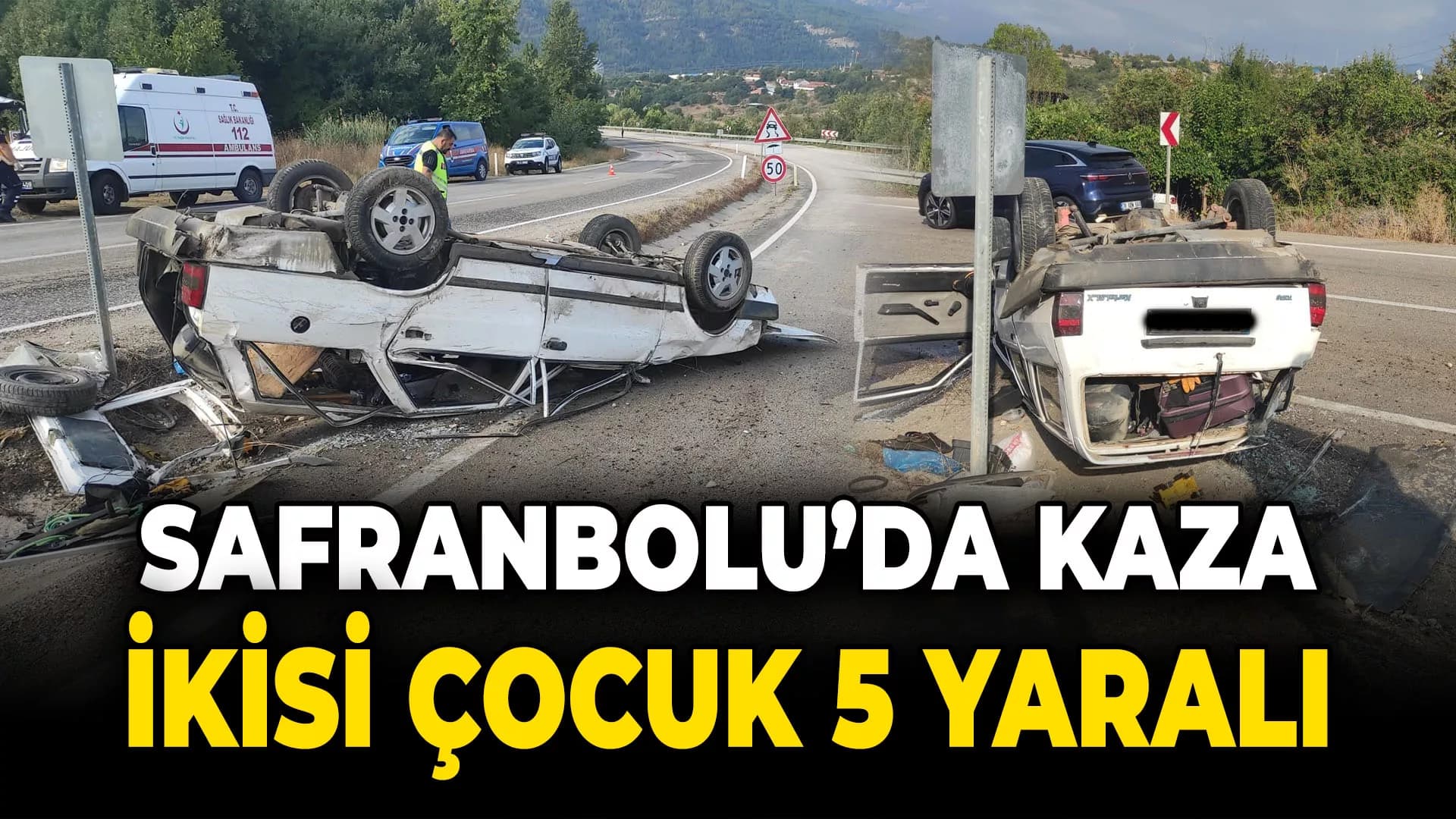Kontrolden çıkan otomobil takla attı: 2'si çocuk 5 yaralı