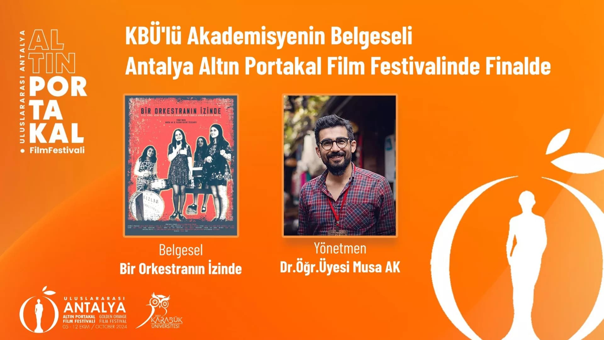 KBÜ'lü Akademisyenin Belgeseli Altın Portakal’da Finale Kaldı
