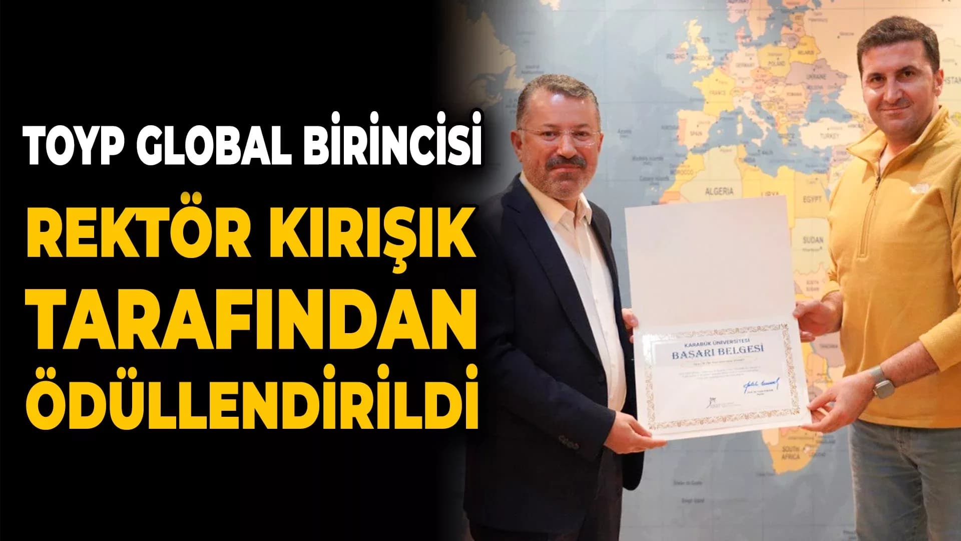 Dünya Birincisi Olan Akademisyene Başarı Belgesi