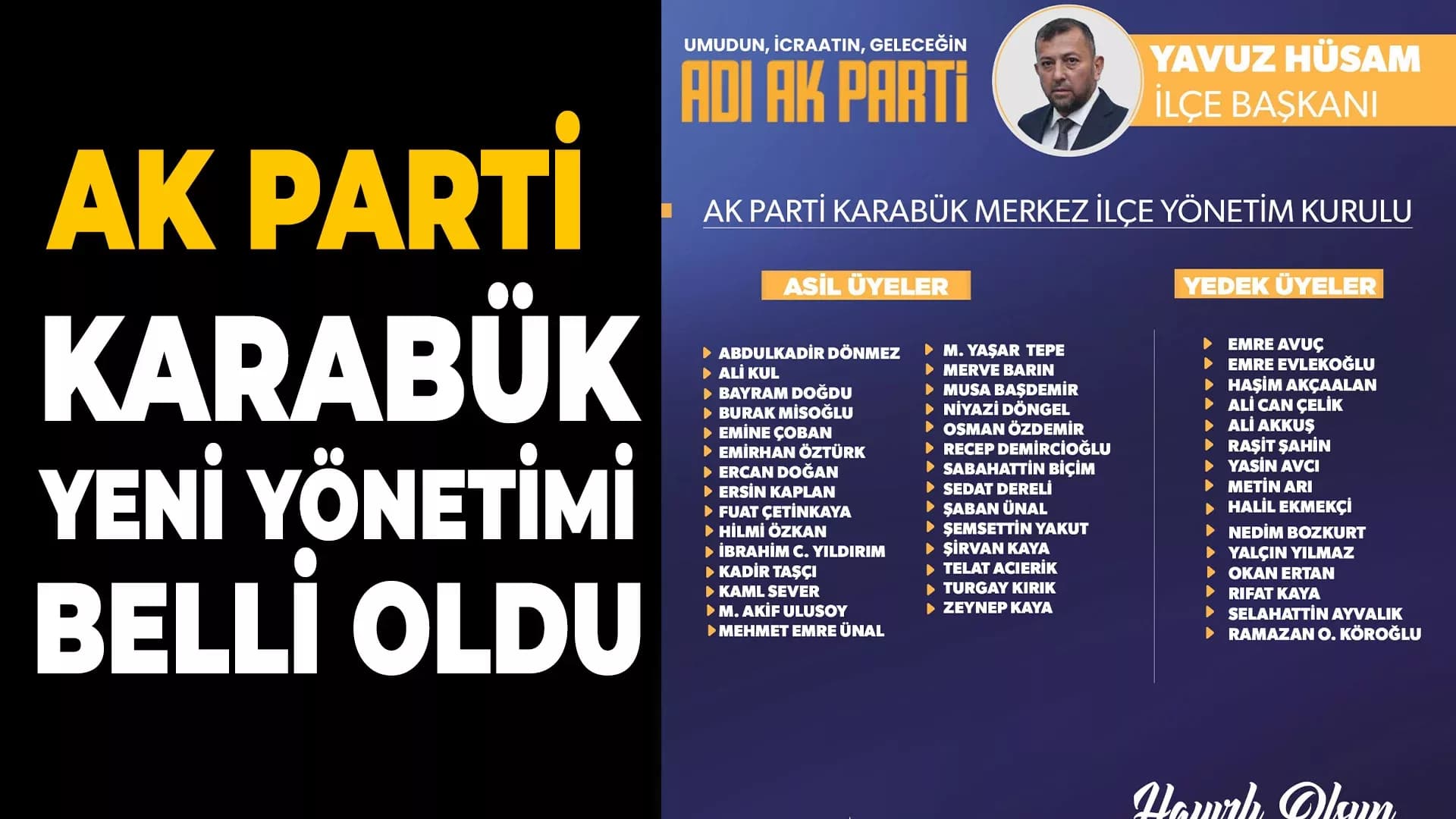 AK Parti Karabük'te Yeni Yönetim