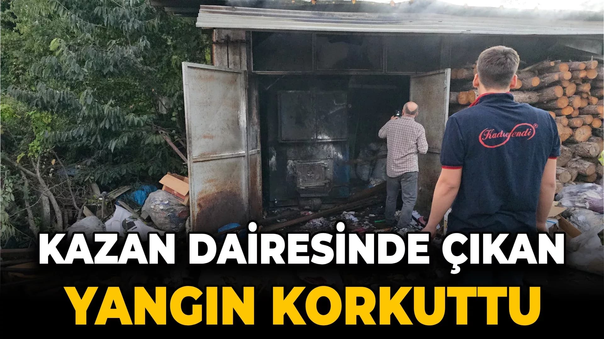 Kazan dairesinde çıkan yangın korkuttu