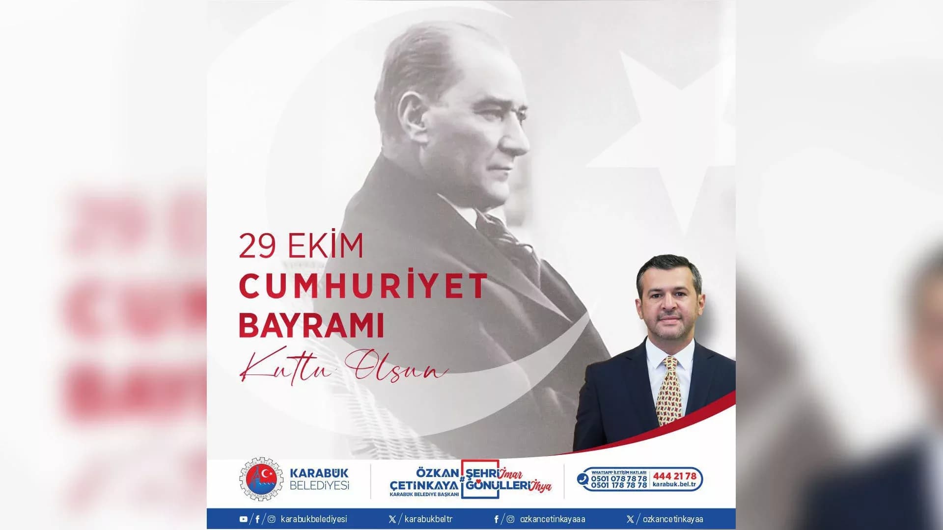 Çetinkaya: "Cumhuriyetimizin 101. Yılı Kutlu Olsun"