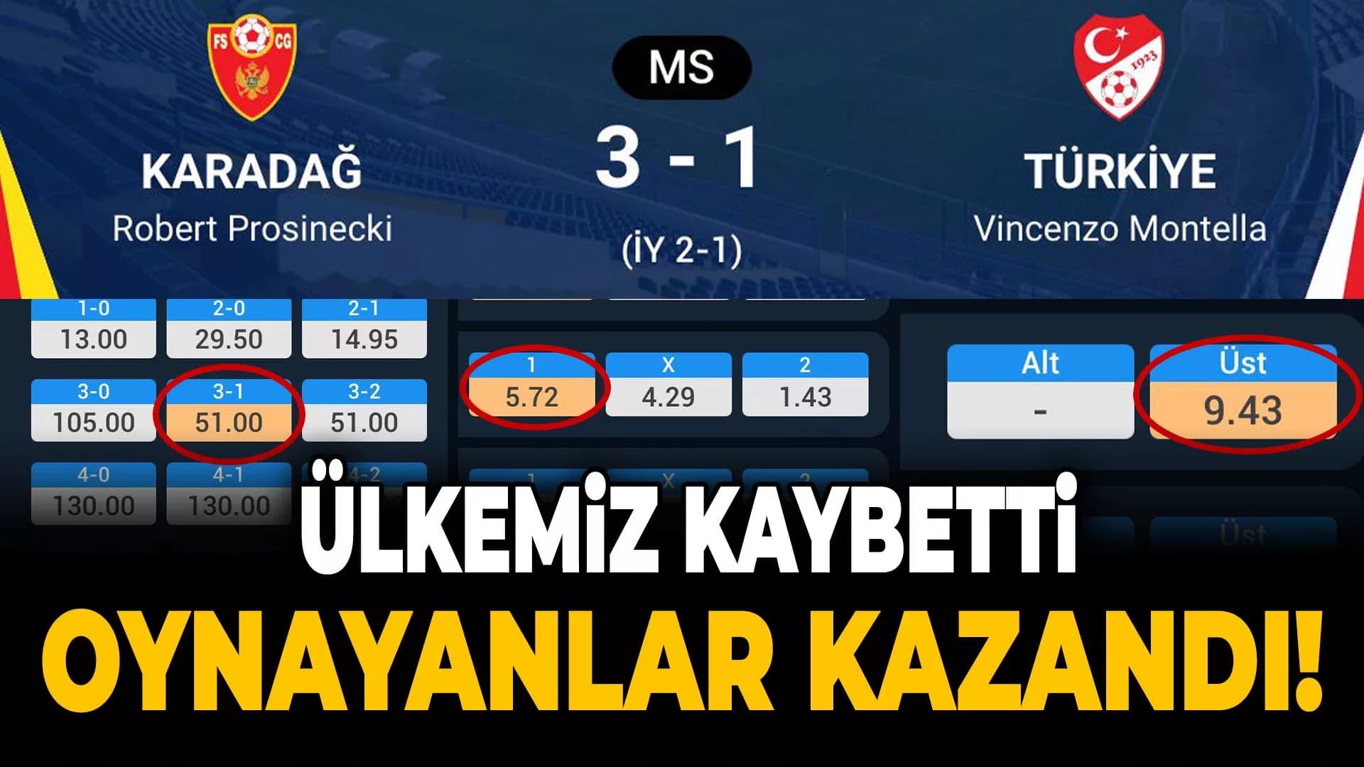 Türkiye Mağlup Oldu İddia Oynayanlar Kazandı