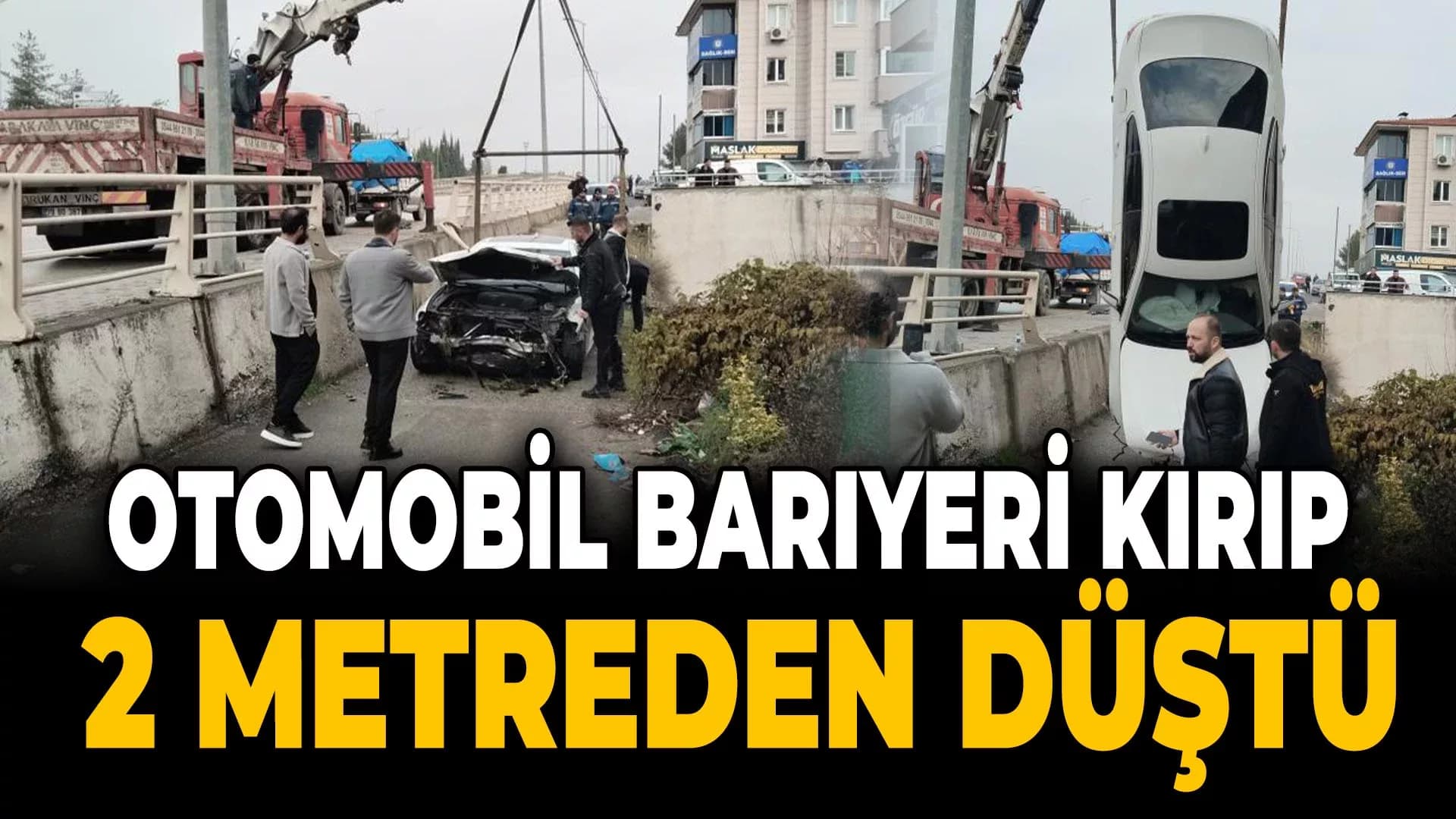 Otomobil Panelvana Çarpıp 2 Metrelik Duvardan Düştü