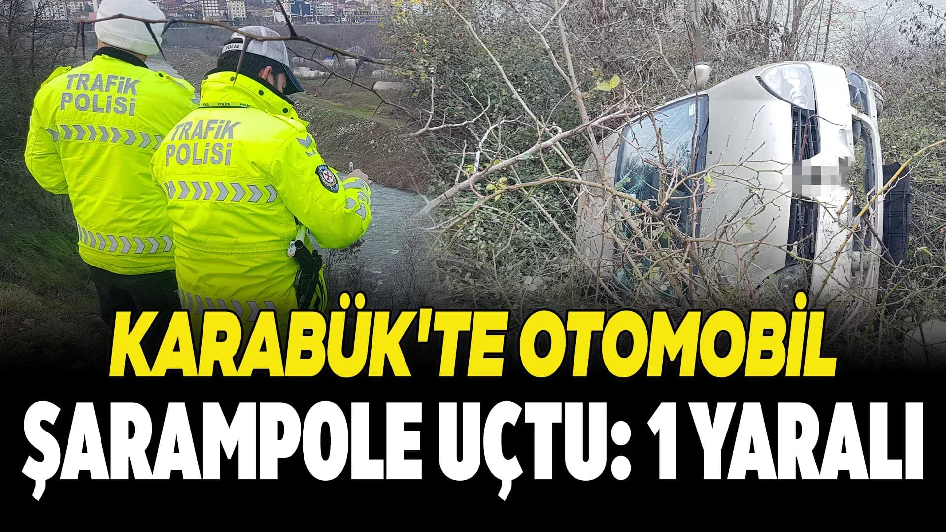 Karabük'te Şarampole Uçan Otomobildeki Öğretim Görevlisi Yaralandı