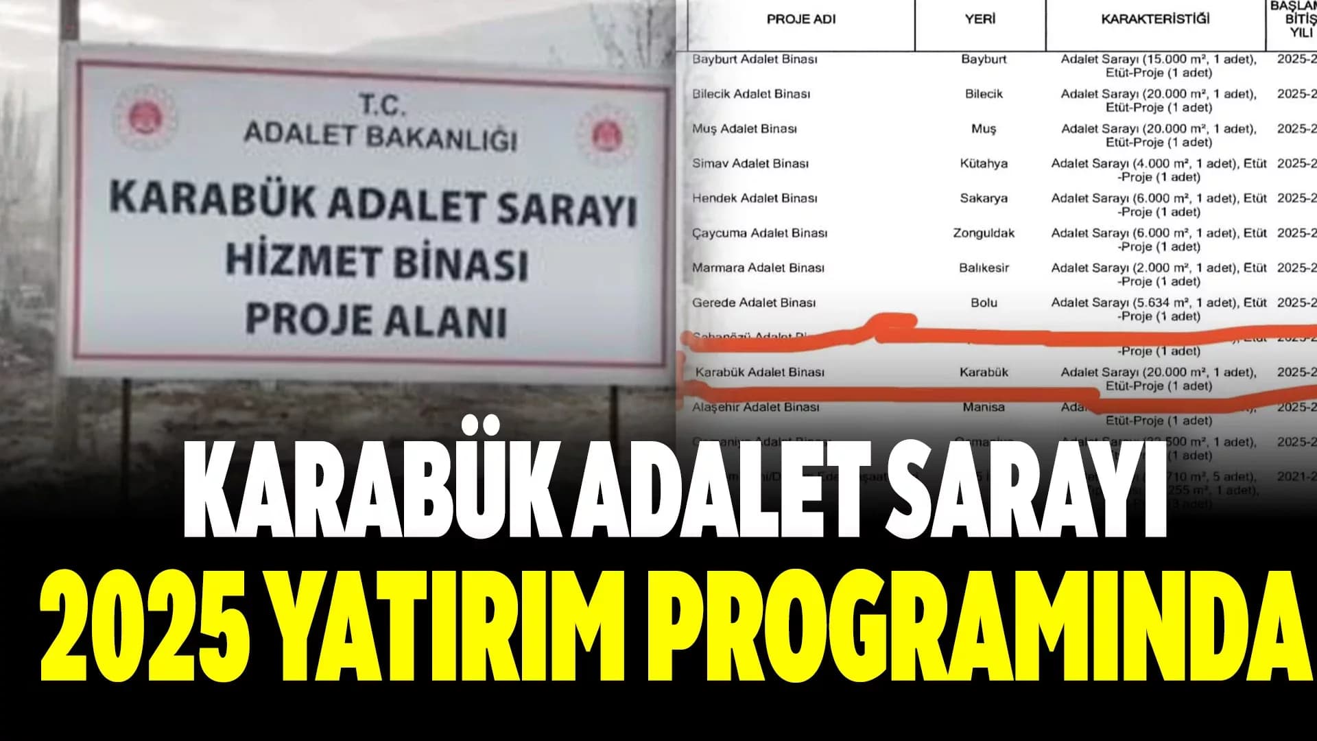 Karabük Adalet Sarayı Yatırım Programında!