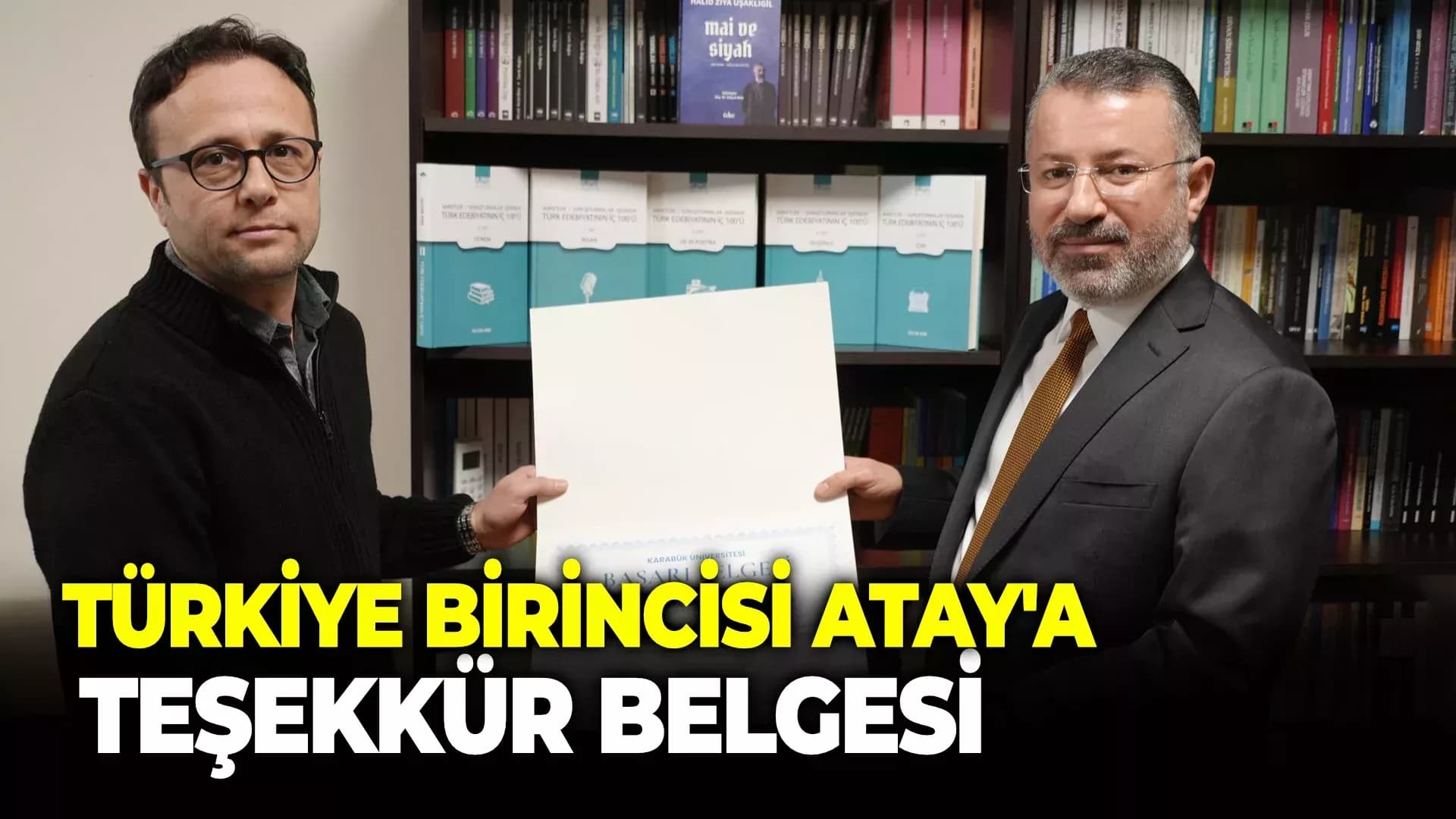 Rektör Kırışık'tan Türkiye Birincisi Atay'a Başarı Belgesi