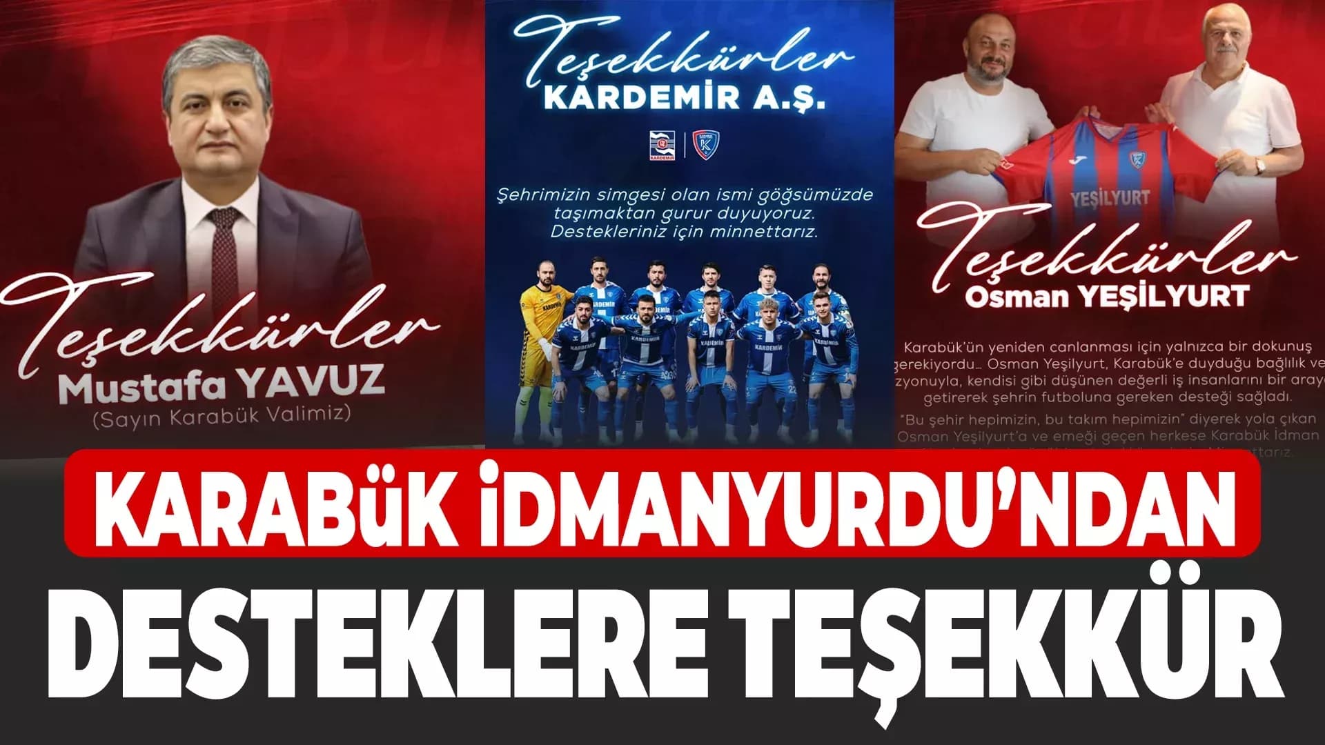 Karabük İdmanyurdu’ndan Destekçilere Teşekkür Mesajı