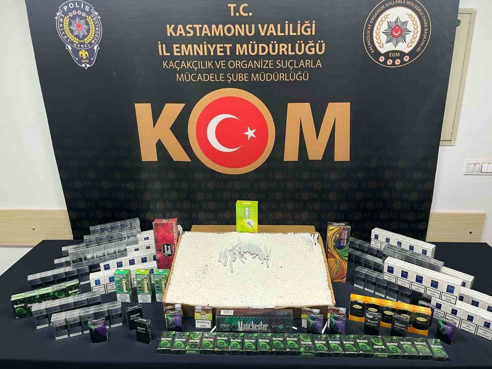 Kastamonu’da 5 bin adet doldurulmuş makaron ele geçirildi