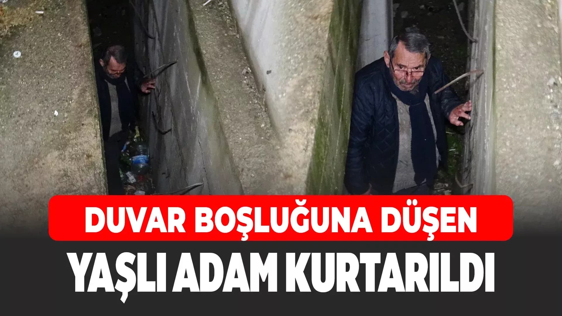 Karabük'te iki duvar arasına sıkışan yaşlı adam kurtarıldı