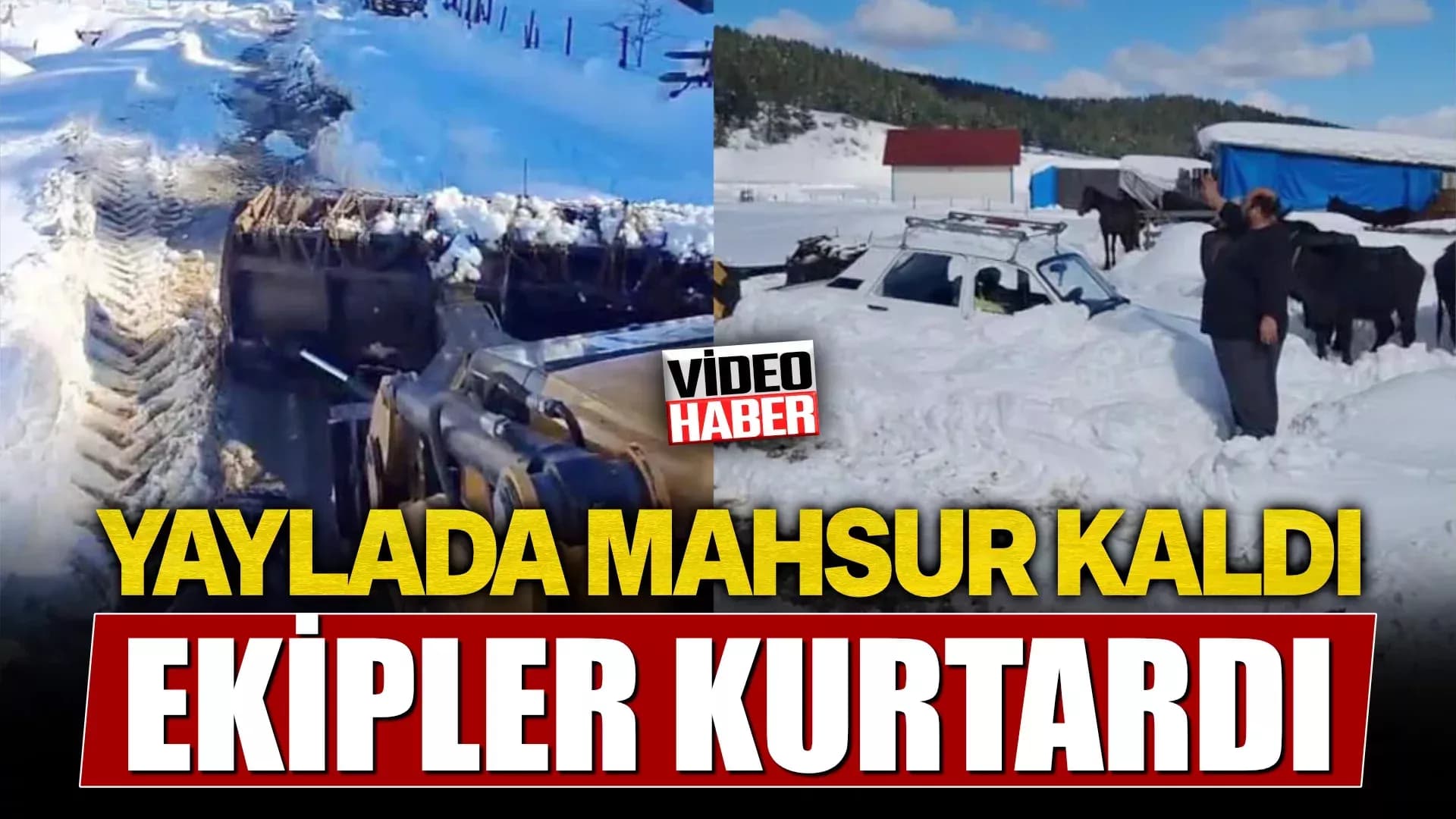 Yaylada hayvanlarıyla mahsur kalan vatandaş kurtarıldı