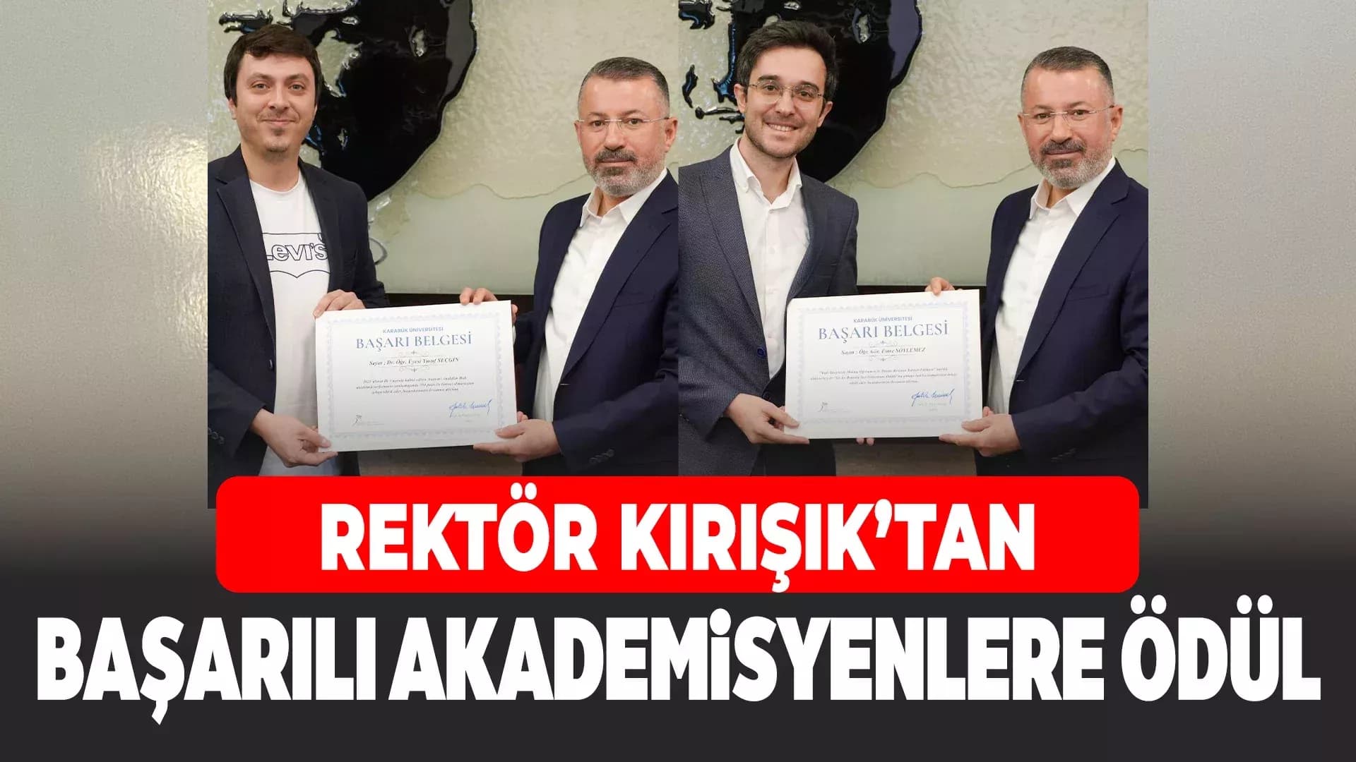 Rektör Kırışık, Anatomi Alanının Türkiye Birincisi ile En İyi Tez Ödüllü Akademisyeni Ödüllendirdi
