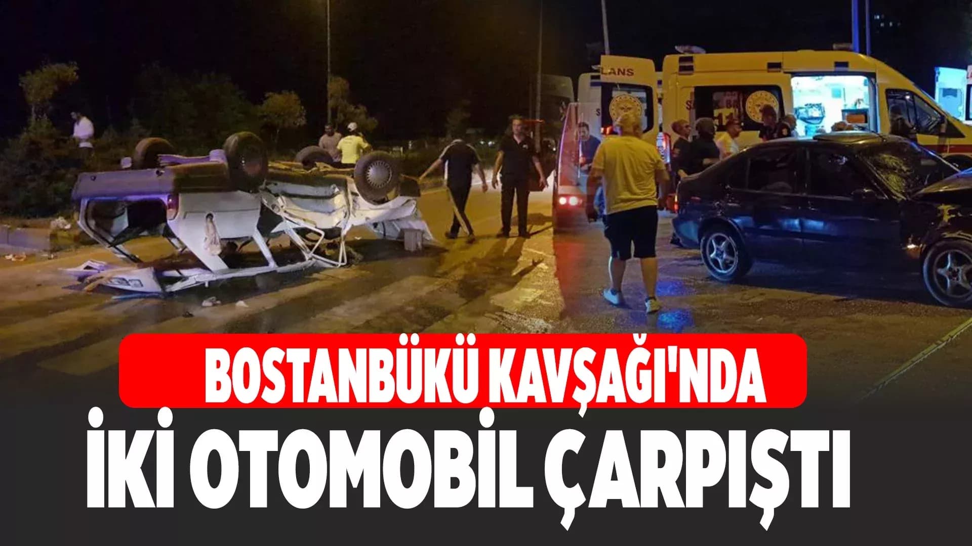 İki otomobilin çarpıştığı kazada 2'si ağır 7 kişi yaralandı