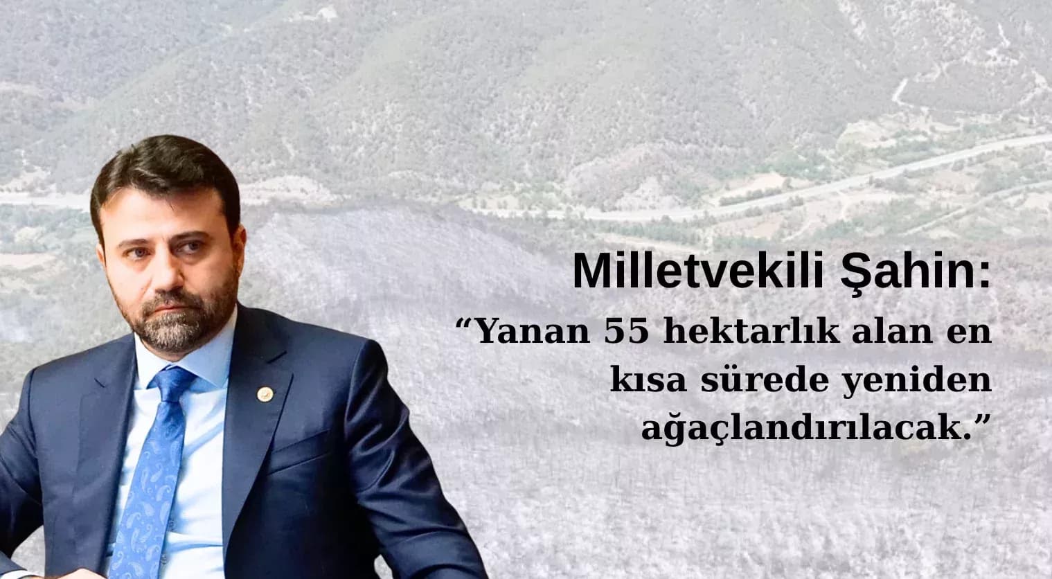 Milletvekili Şahin: “Yanan 55 hektarlık alan en kısa sürede yeniden ağaçlandırılacak”