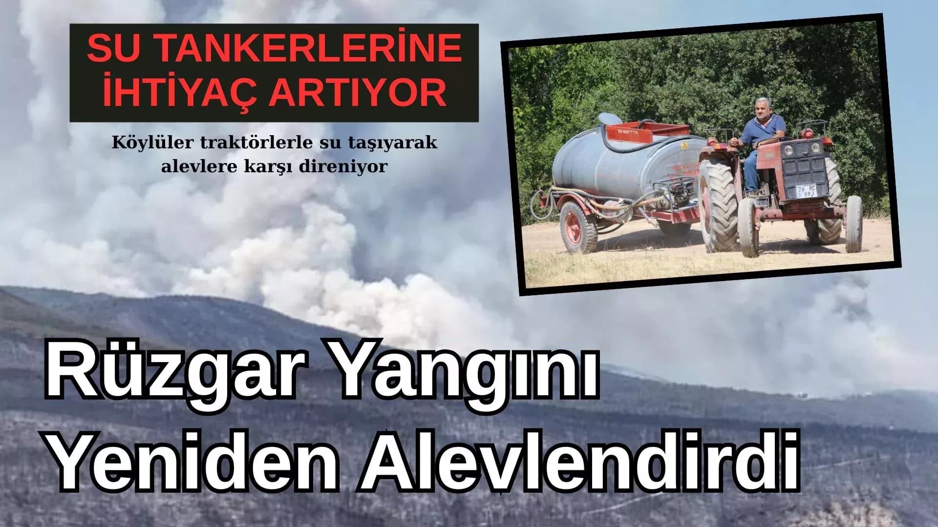 Rüzgar, Karabük'teki orman yangınlarını yeniden alevlendirdi