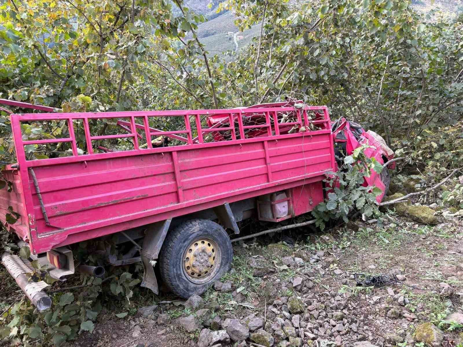 Giresun’da kamyonet fındık bahçesine yuvarlandı: 4 ölü, 1 yaralı