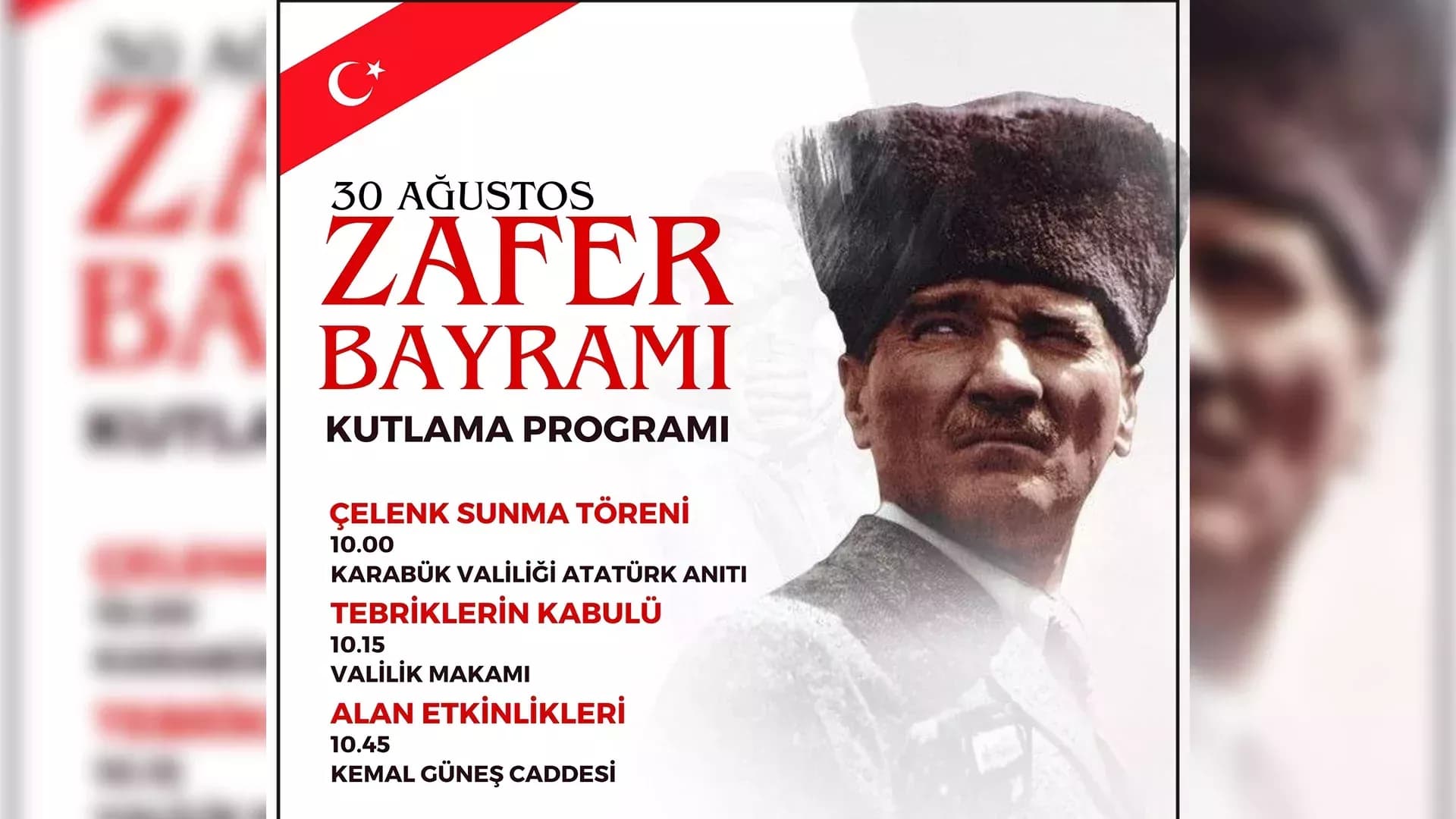 Karabük’te 30 Ağustos Zafer Bayramı Kutlama Programı Belli Oldu