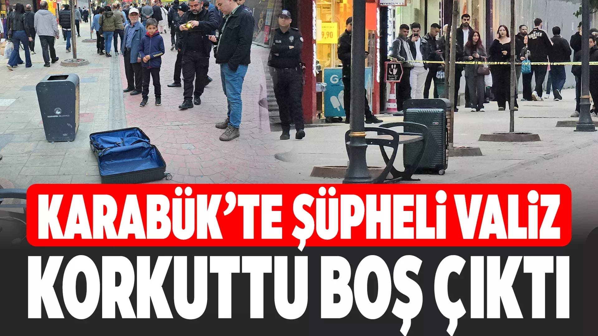 Karabük'te çöp kutusu yanına bırakılan valiz paniğe neden oldu