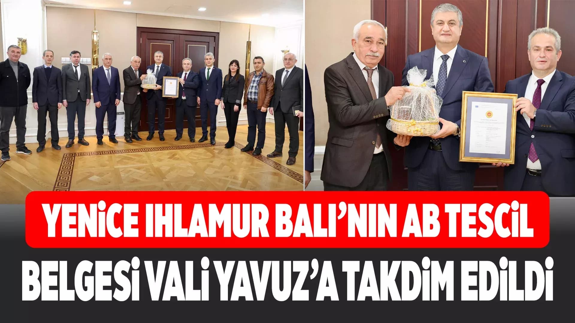 Ihlamur Balı Tescil Belgesi, Vali Yavuz’a Takdim Edildi
