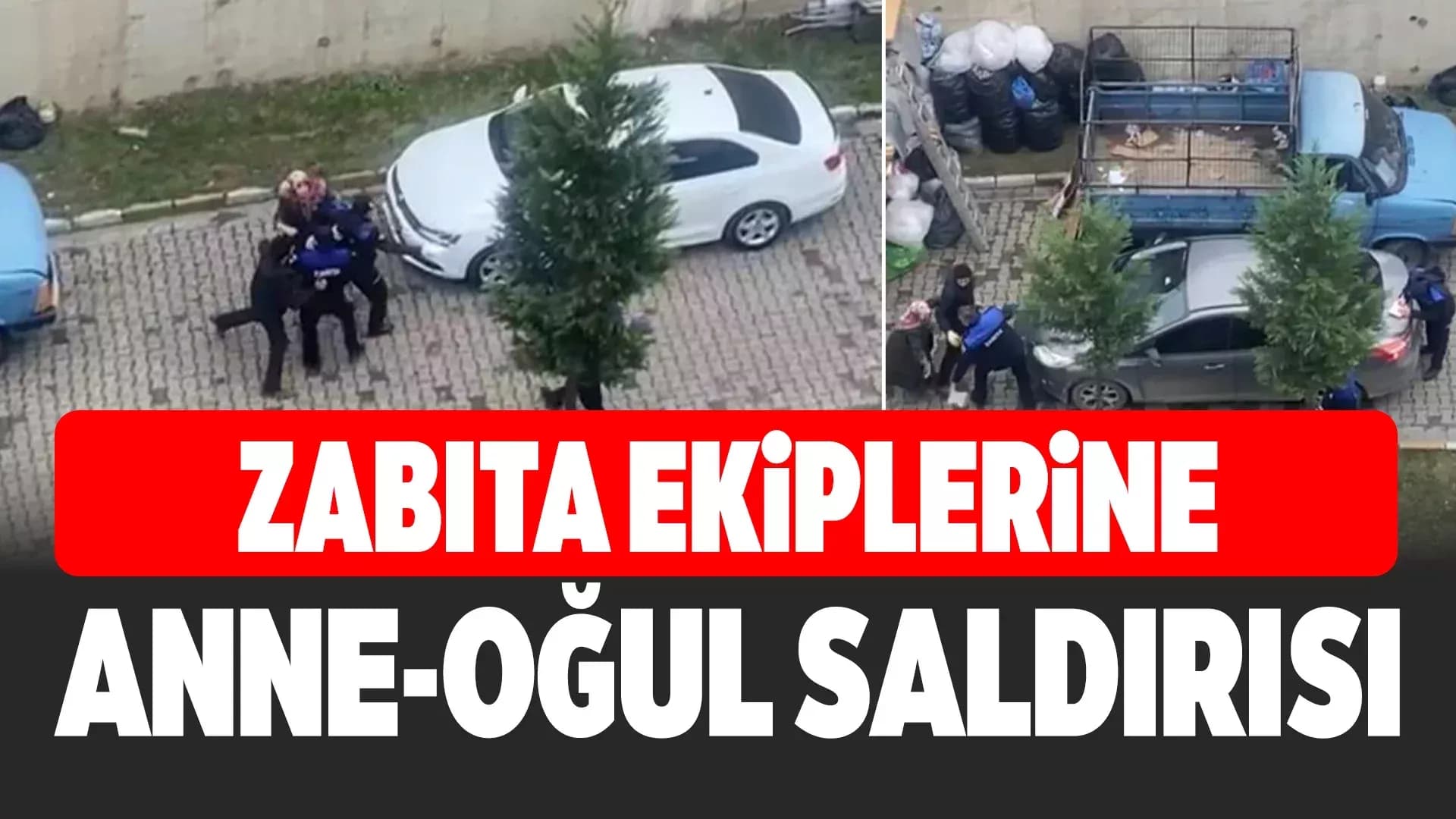 Site İçinde Karton İstifleyen Anne ve Oğlu Zabıtalara Saldırdı