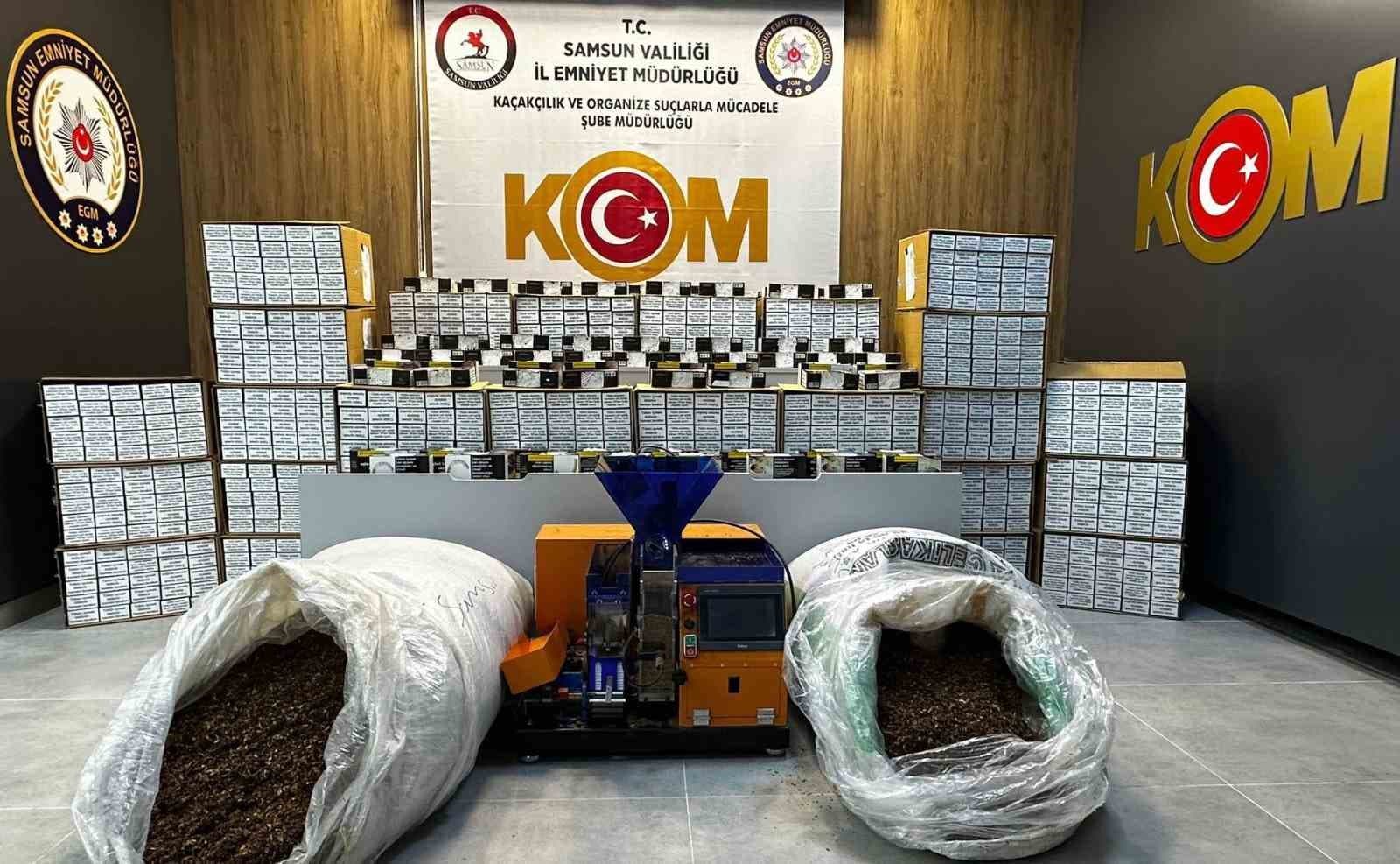 Samsun’da kaçak sigara ve tütün operasyonu: 280 bin adet makaron, 40 bin adet sigara ele geçirildi