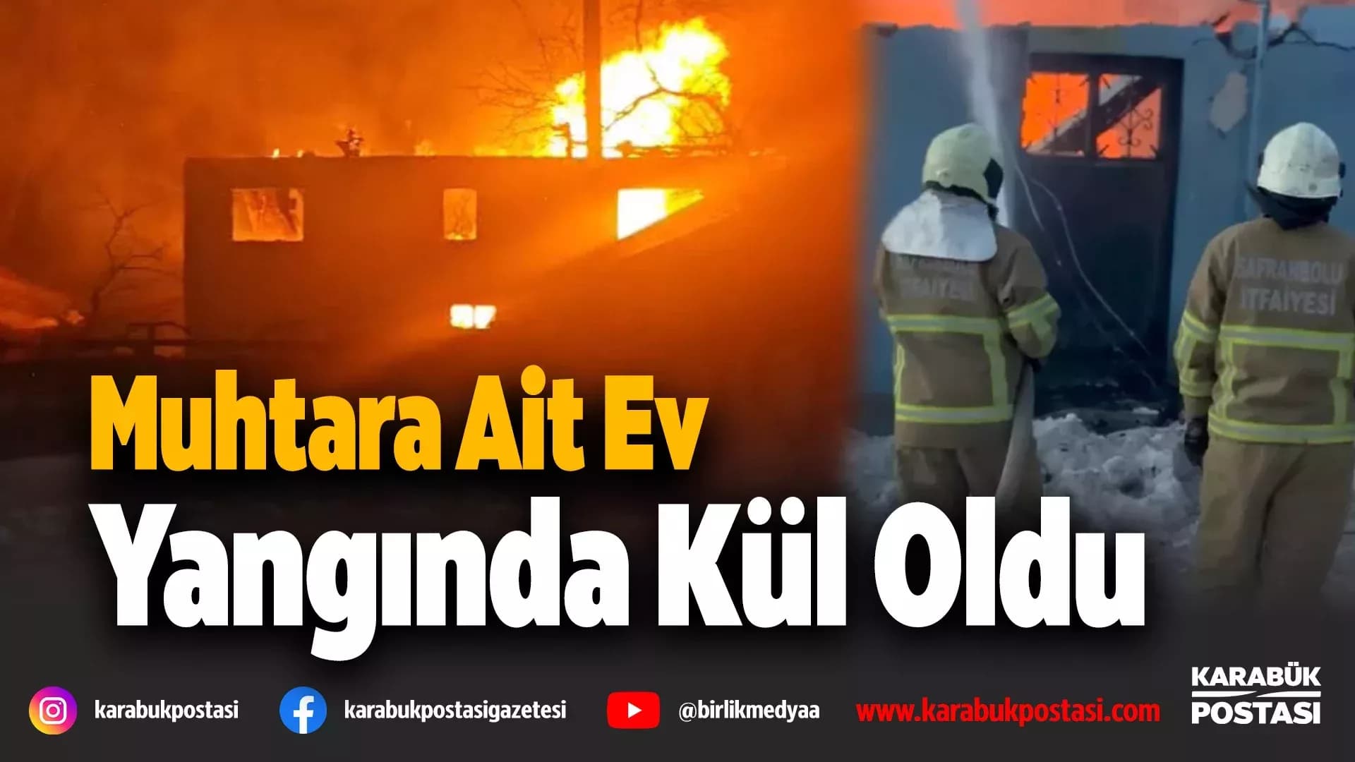 Eflani'de muhtara ait iki katlı ev alevlere teslim oldu