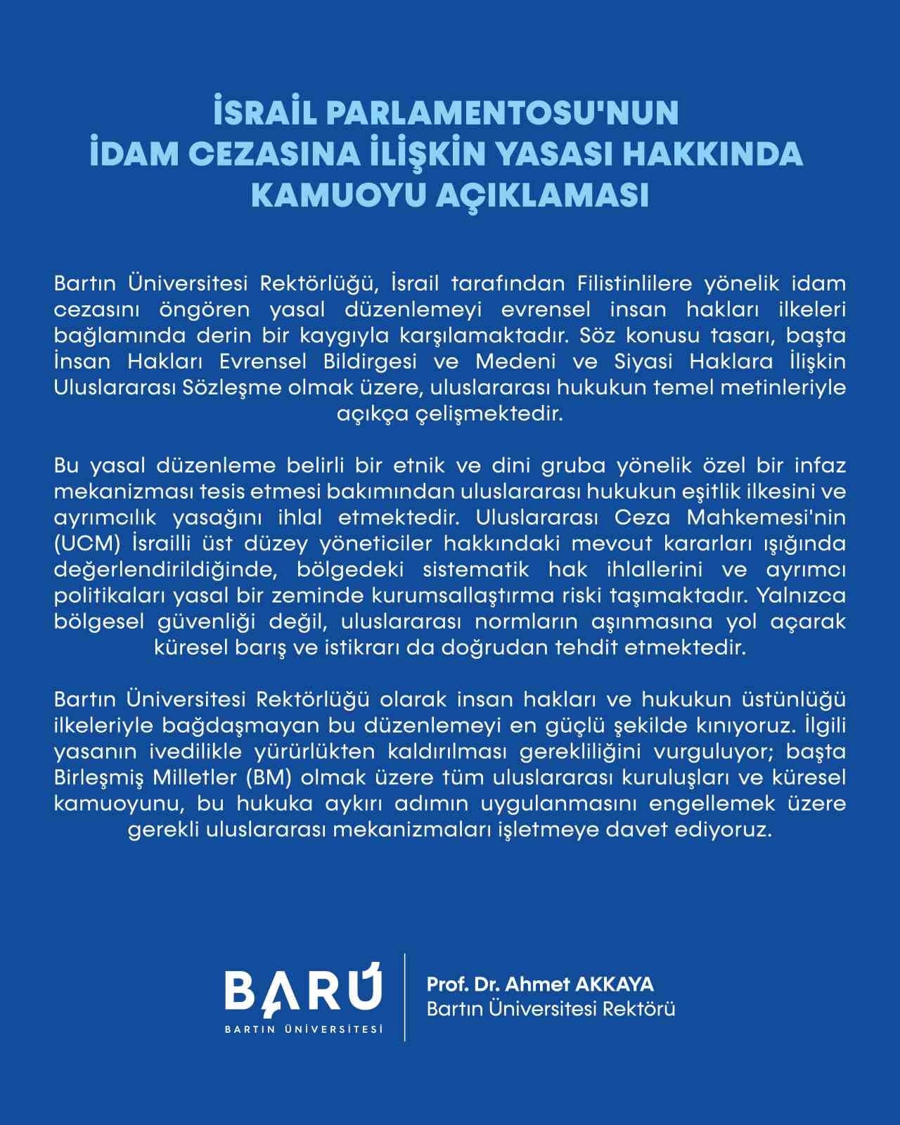 BARÜ’den, İsrail’e yasal düzenleme tepkisi