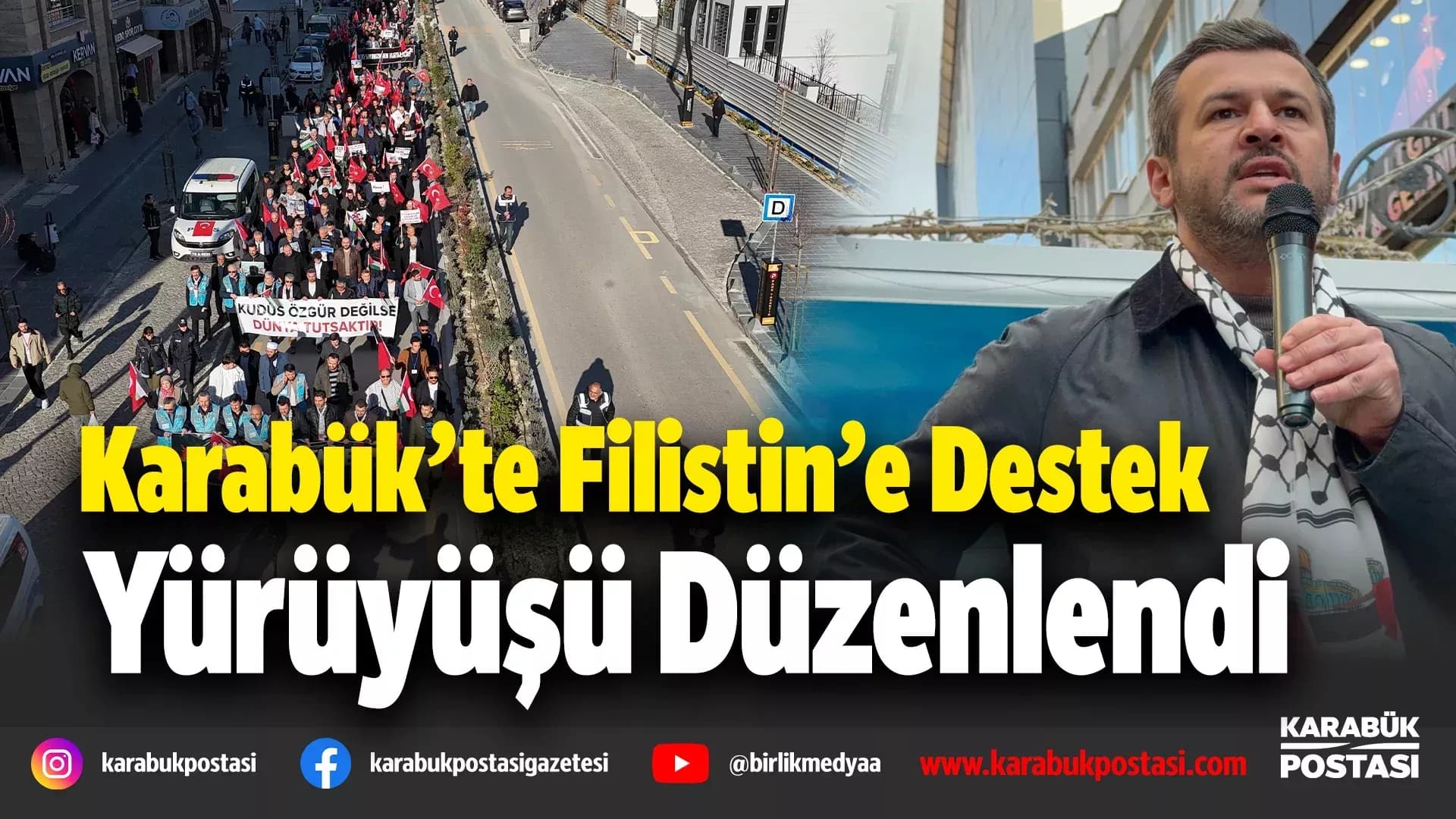 Karabük'te yüzlerce kişi Gazze için yürüdü