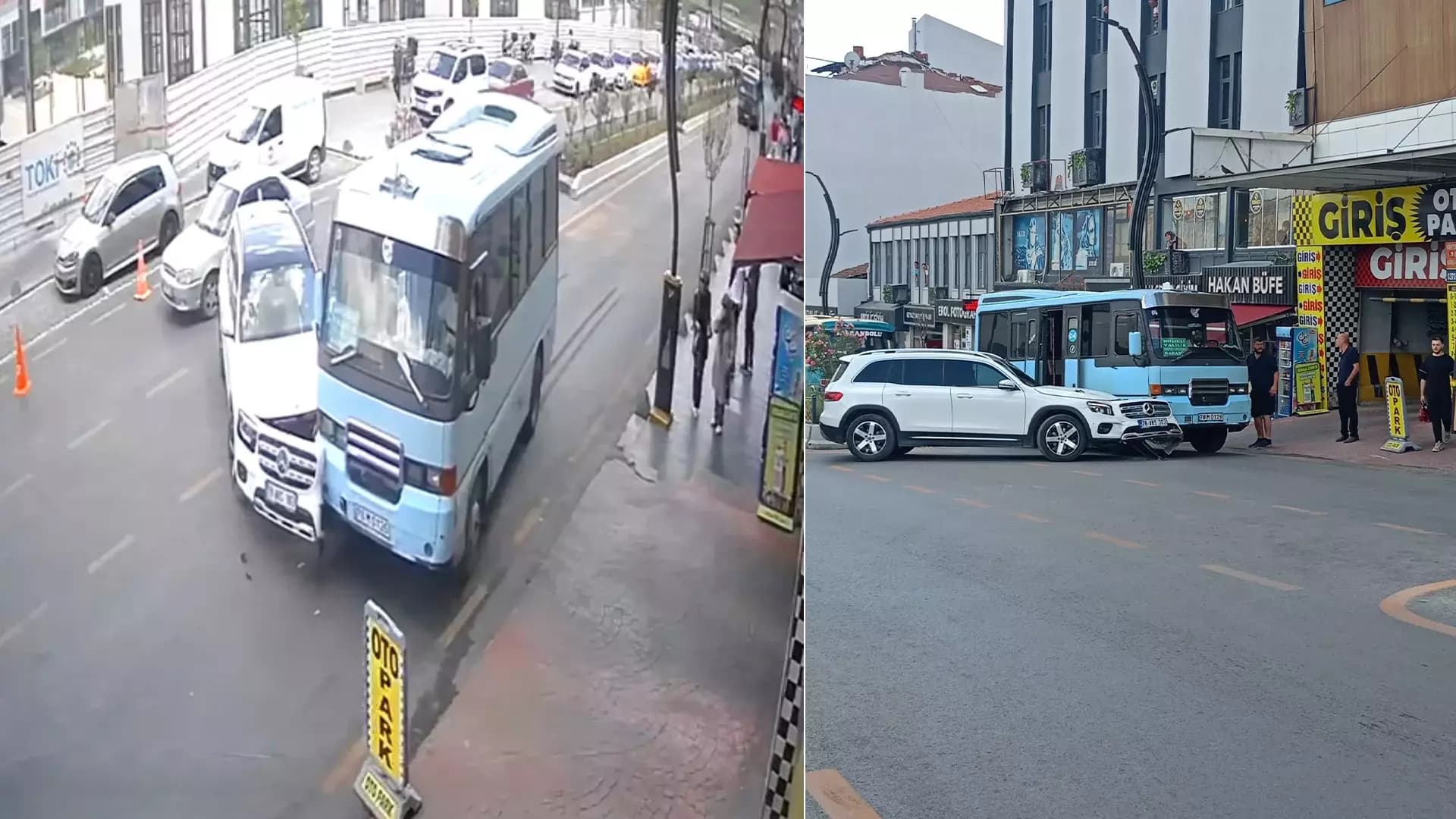 Cip ile yolcu minibüsünün çarpıştığı anlar kamerada