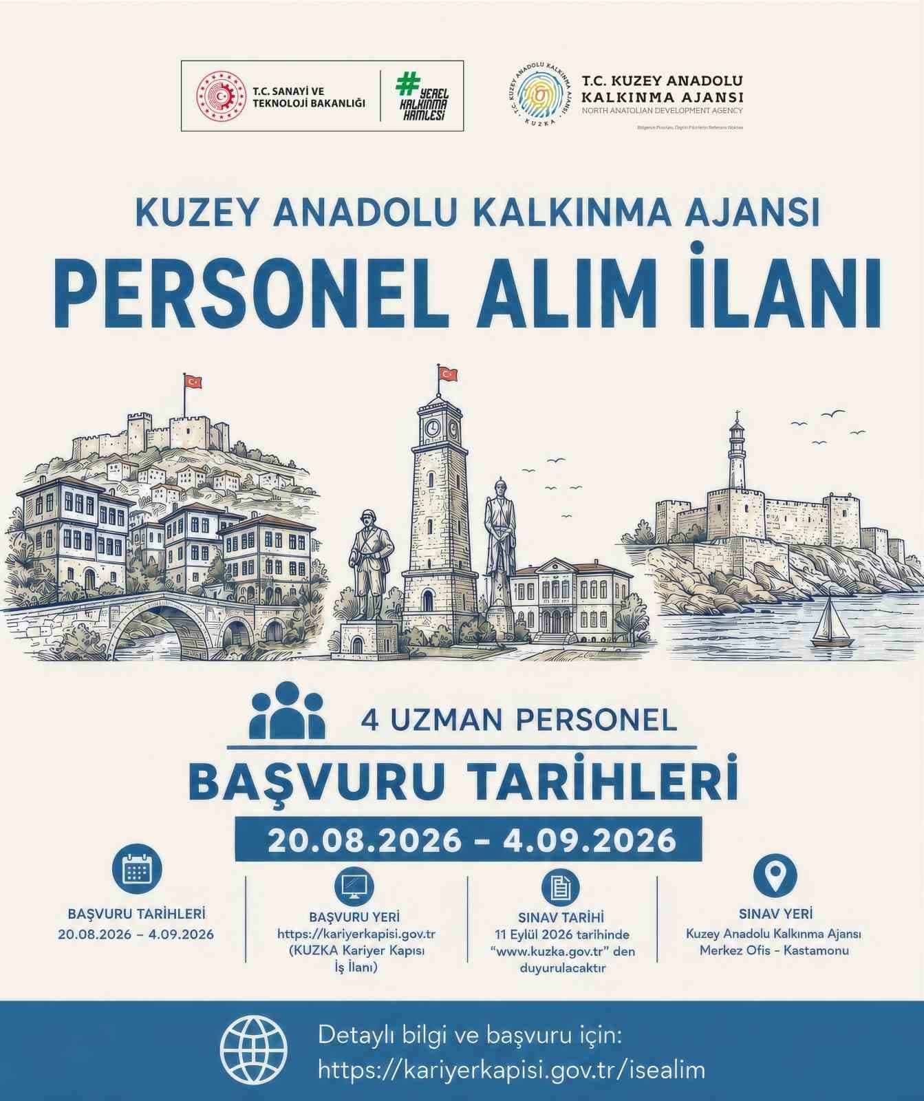 KUZKA 4 uzman personel alımı yapacak