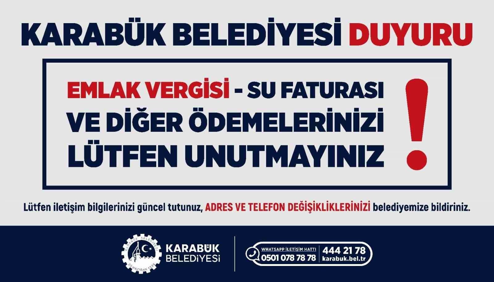 Karabük Belediyesinden vatandaşlara "zamanında ödeme" çağrısı
