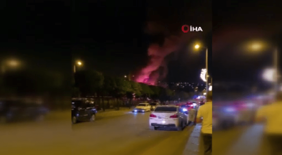 Ankara’da patlama sonrası alevler geceyi aydınlattı