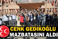 MHP İl Başkanı Gedikoğlu Mazbatasını Aldı