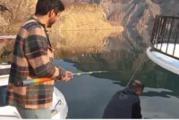 Yusufeli Barajı’nda balık avı!