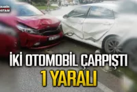 Karabük’te kavşakta iki otomobil çarpıştı: 1 yaralı