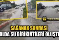 Karabük’te Yağış Sonrası Yollarda Su Birikintisi Oluştu