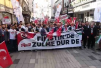 Trabzon’da Filistin’e destek için yürüdüler
