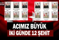 Türkiye 12 Şehidimize Ağlıyor